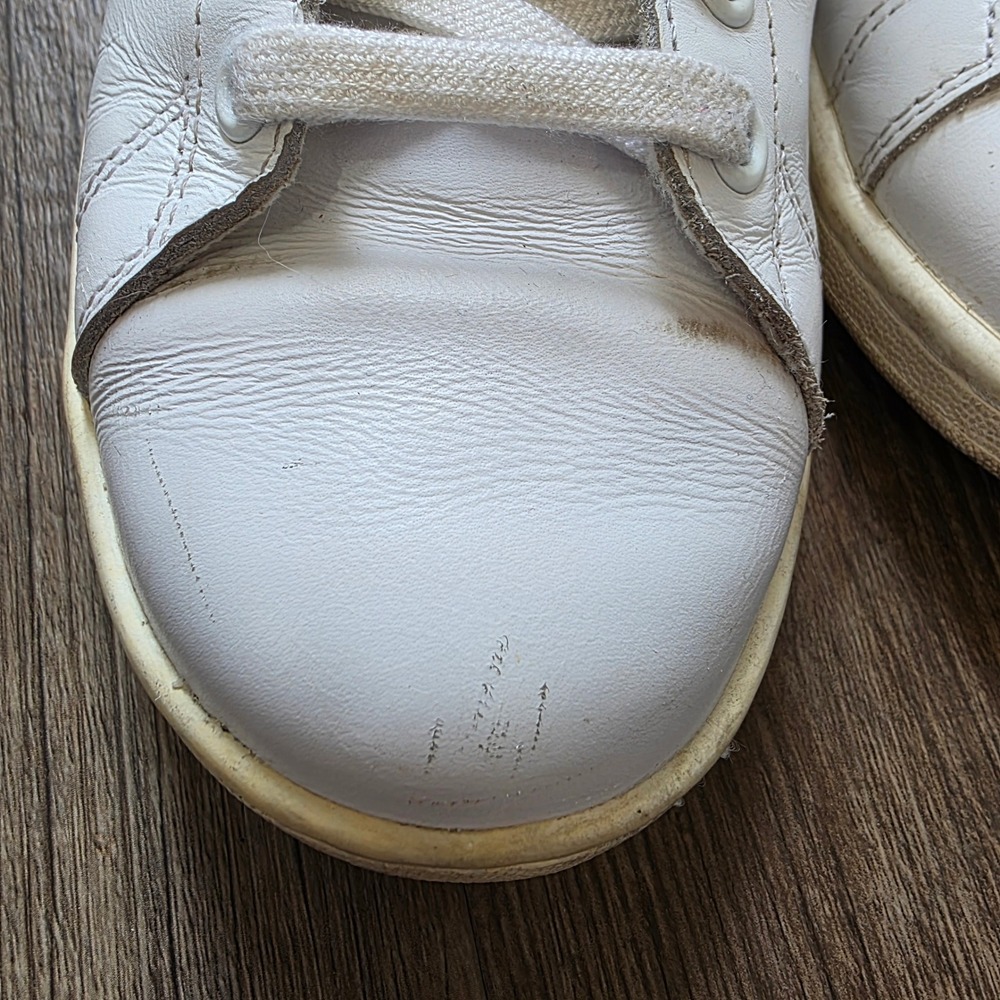 adidas Stan Smith White Green Leather Sneakers Mens size 9.5 - Picture 6 of 13